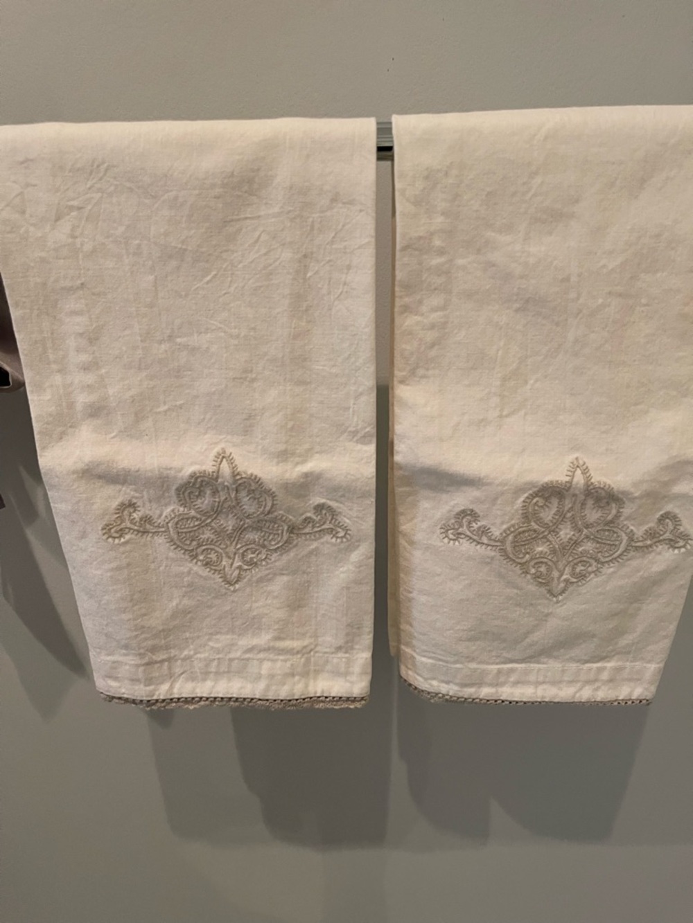 Pottery Barn Decorative Cotton Guest Hand Towels - Set of 2